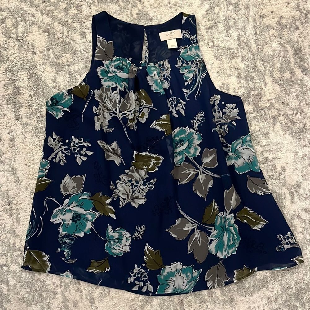Loft Floral Sleeveless Blouse